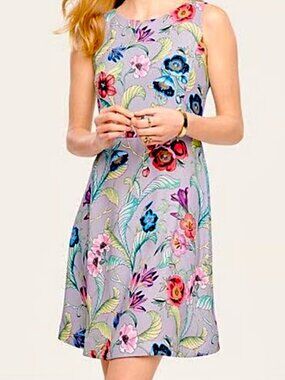 Ann Taylor Fit-Flare Floral Dress, Like New, 0P, Can be $24. w/$4.99shipping